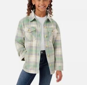 MEMBERS MARK | GIRLS SHACKET- GREEN PLAID | SIZE XS (4-5)